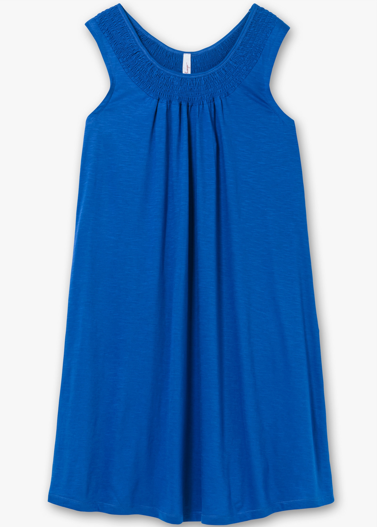 sheego Robe en jersey évasée, sans manches - bleu cobalt