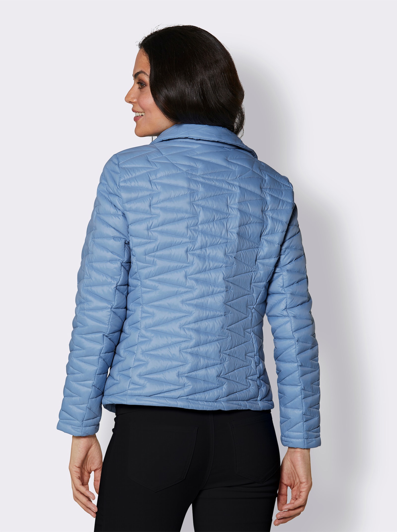 CREATION L PREMIUM Veste en duvet avec piquage zigzag - bleu ciel
