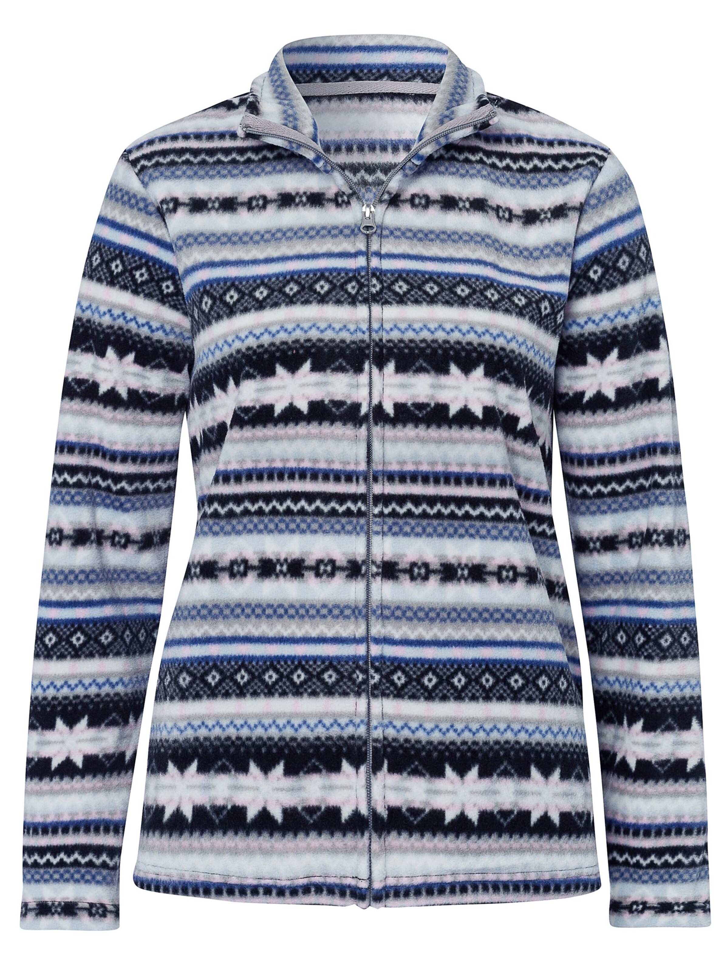 Fleece-Jacke - bleu-gemustert