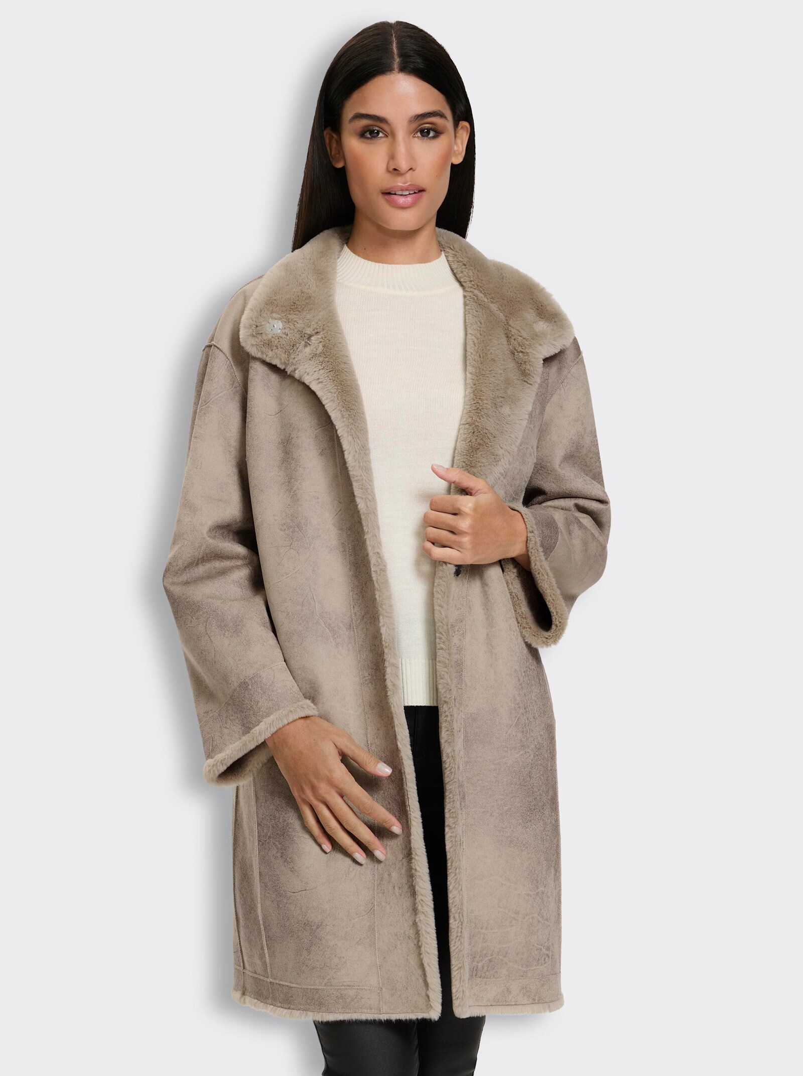 heine Mantel zum Wenden - sesam-taupe-meliert