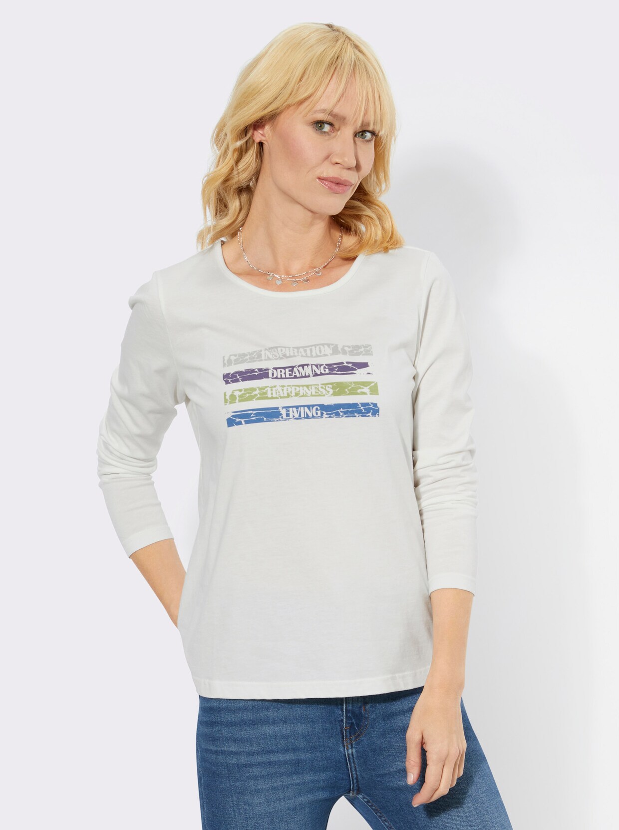 Shirt met lange mouwen - ecru