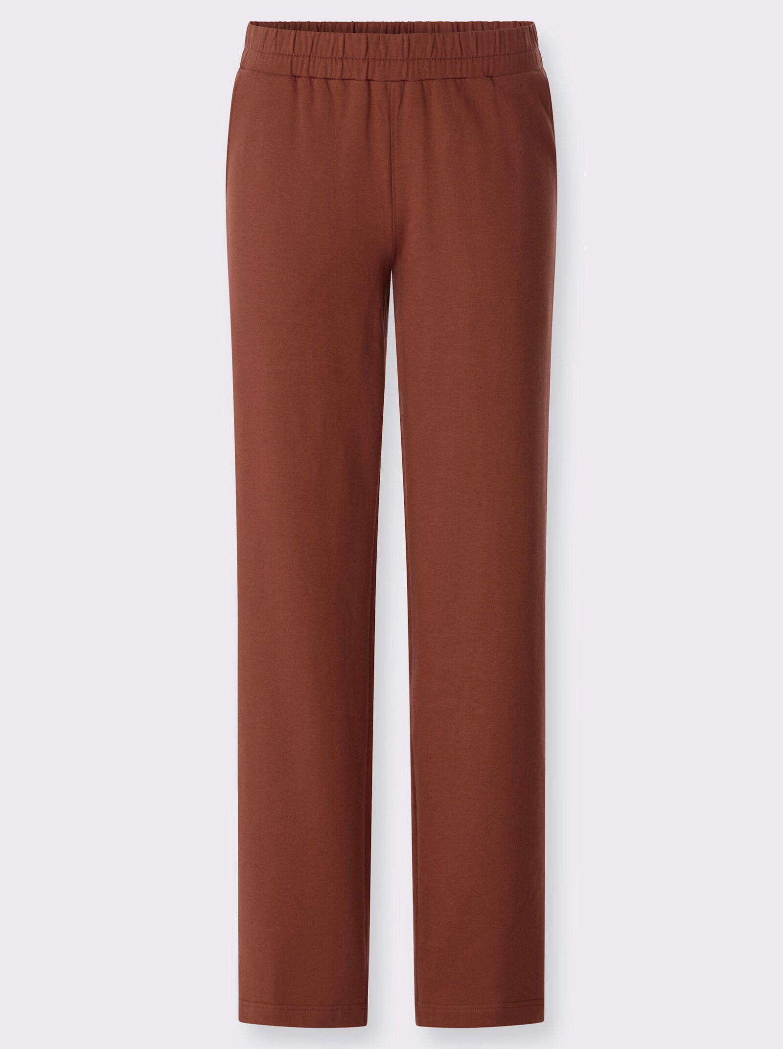 Jerseyhose mit Dehnbund - rotbraun