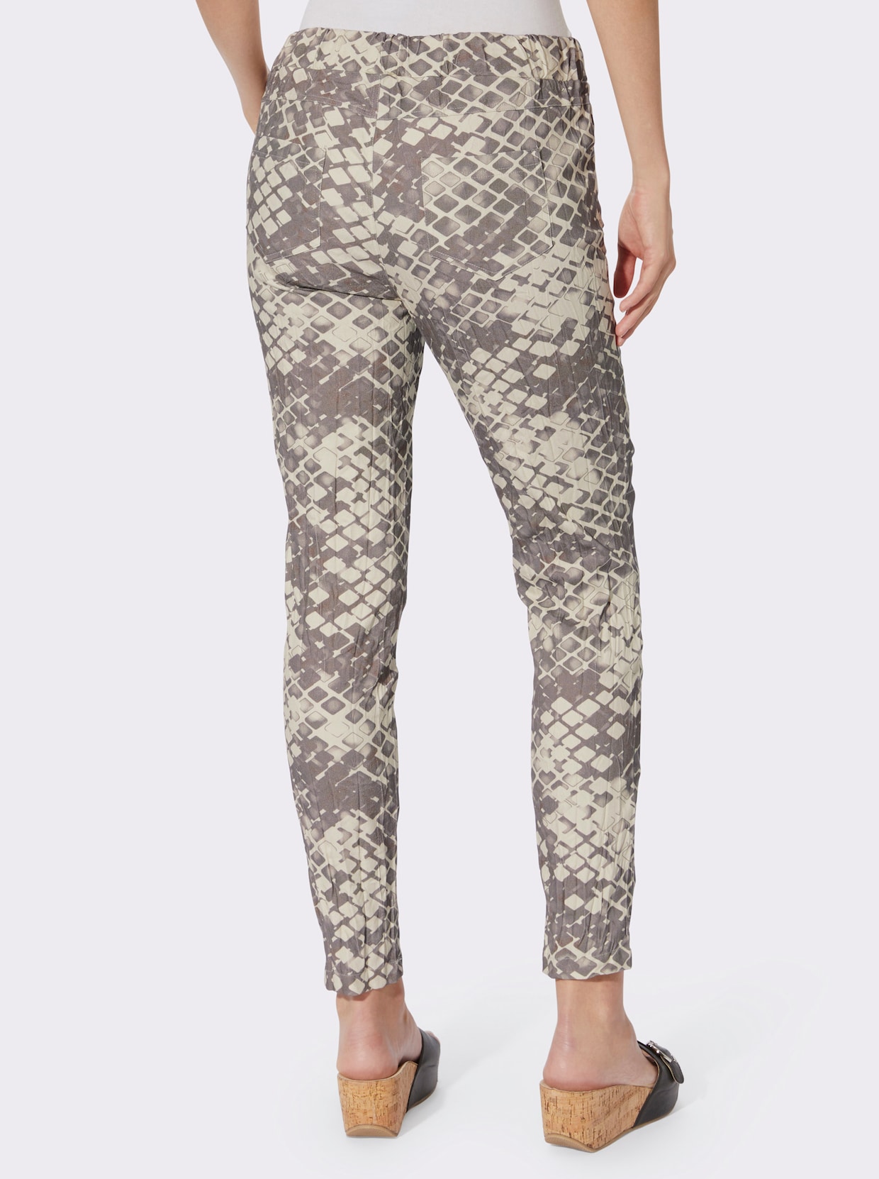 heine Broek met print - champagne/taupe bedrukt