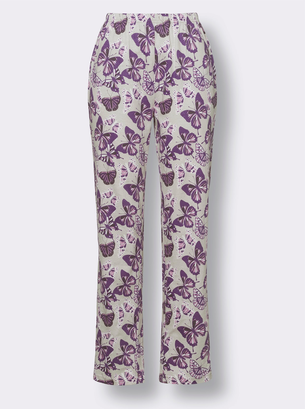 Pyjama - lichtgrijs/lila bedrukt