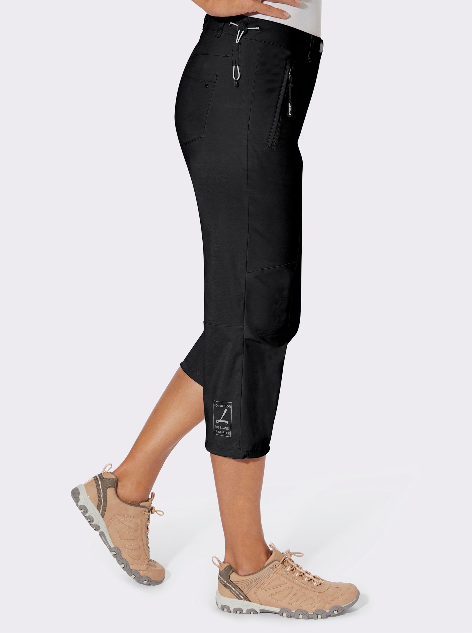 Funktionshose mit verstellbarer Beinlänge - schwarz