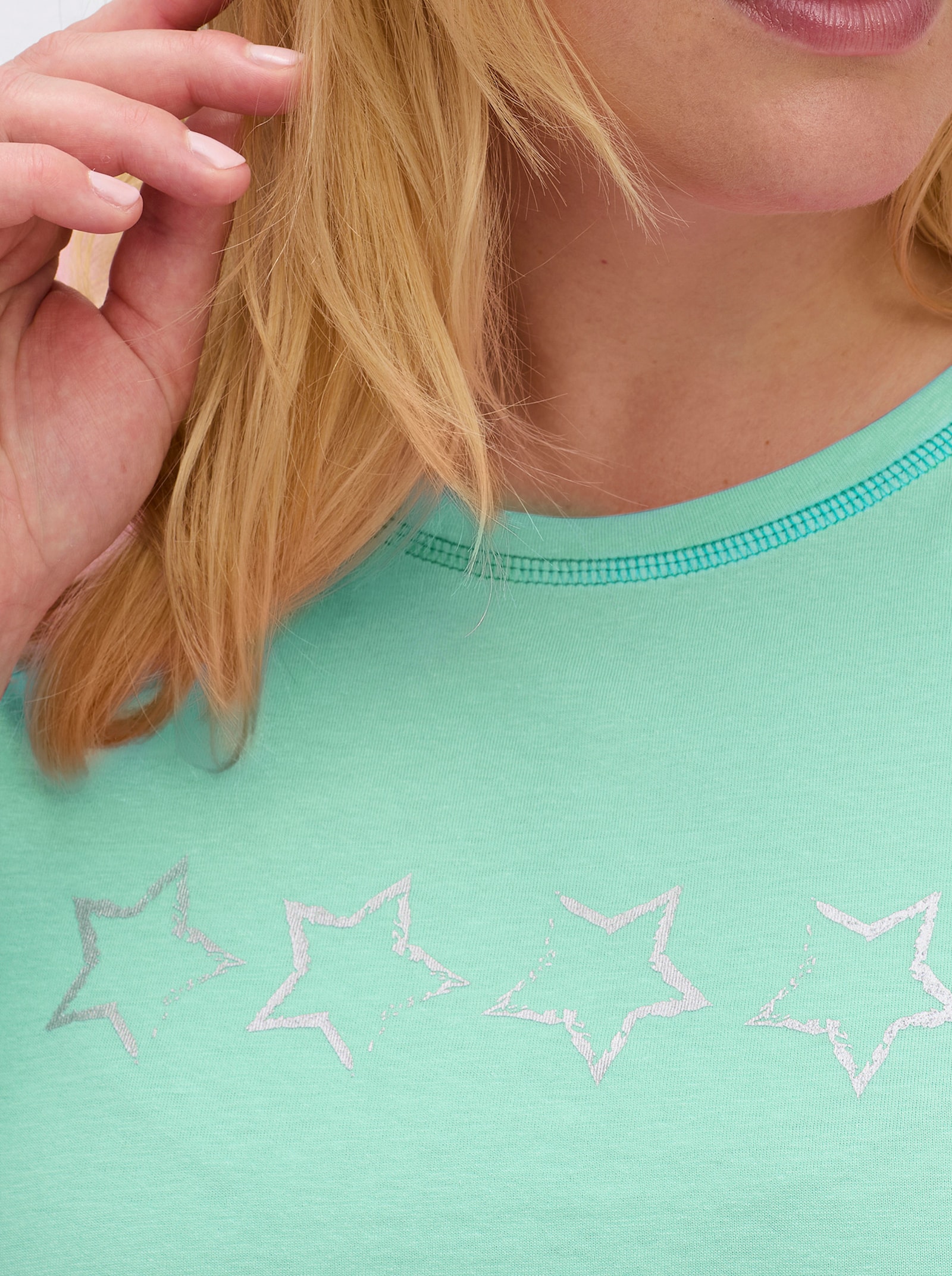 wäschepur Langarm Sleepshirts - mint + mint-gestreift