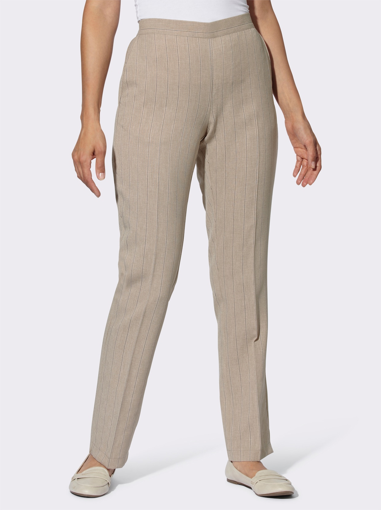 comfortbroek - sesam gemêleerd + sesam gestreept