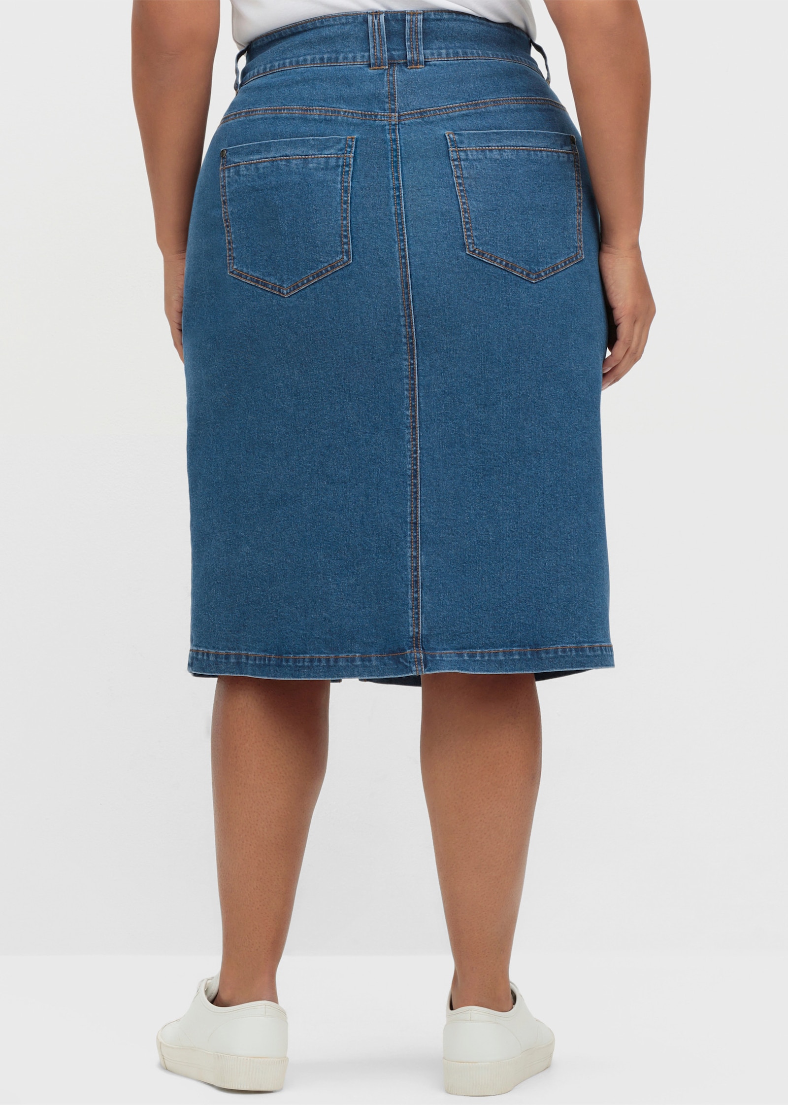 sheego Jeansrock mit High-Waist-Bund - blue denim