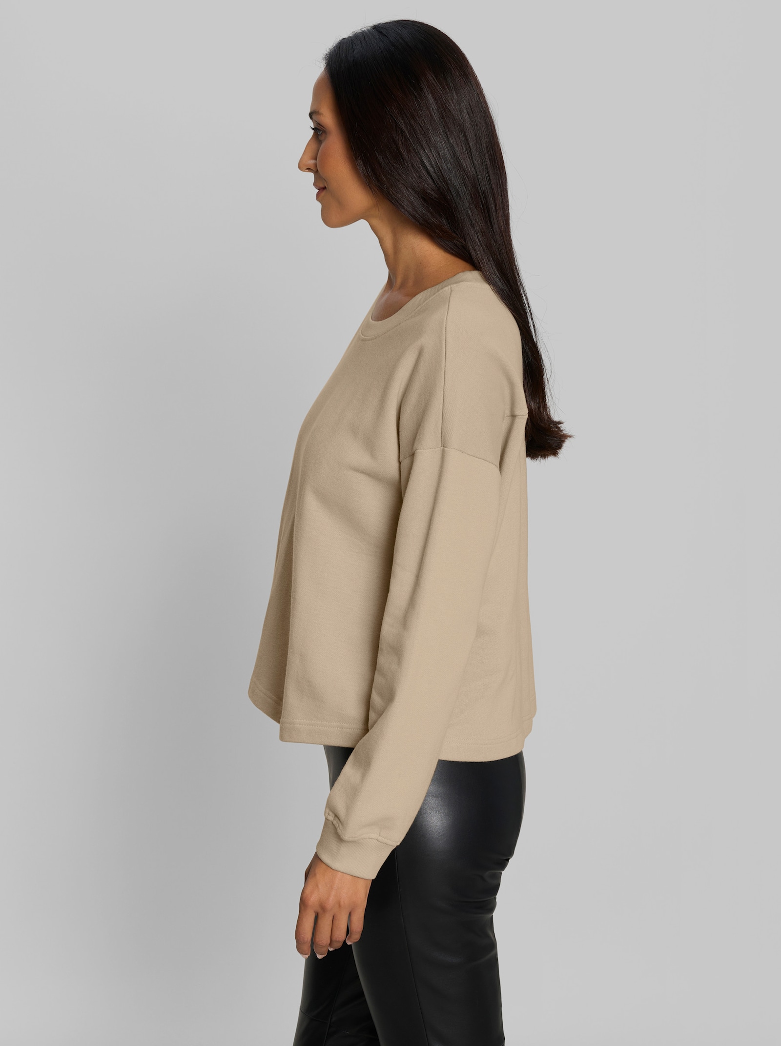 heine Sweater mit Schriftzug hinten - beige