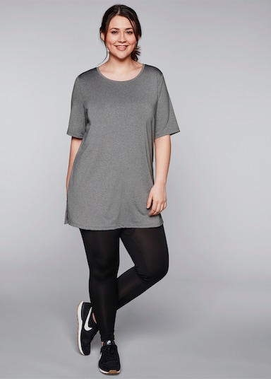 sheego Funktionsshirt - grau meliert