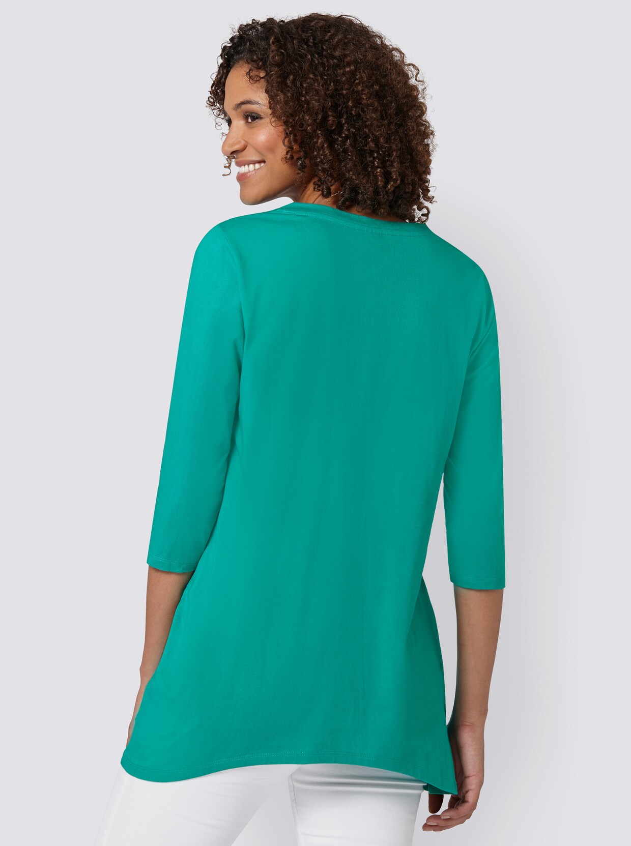 Puntig shirt - smaragdgroen
