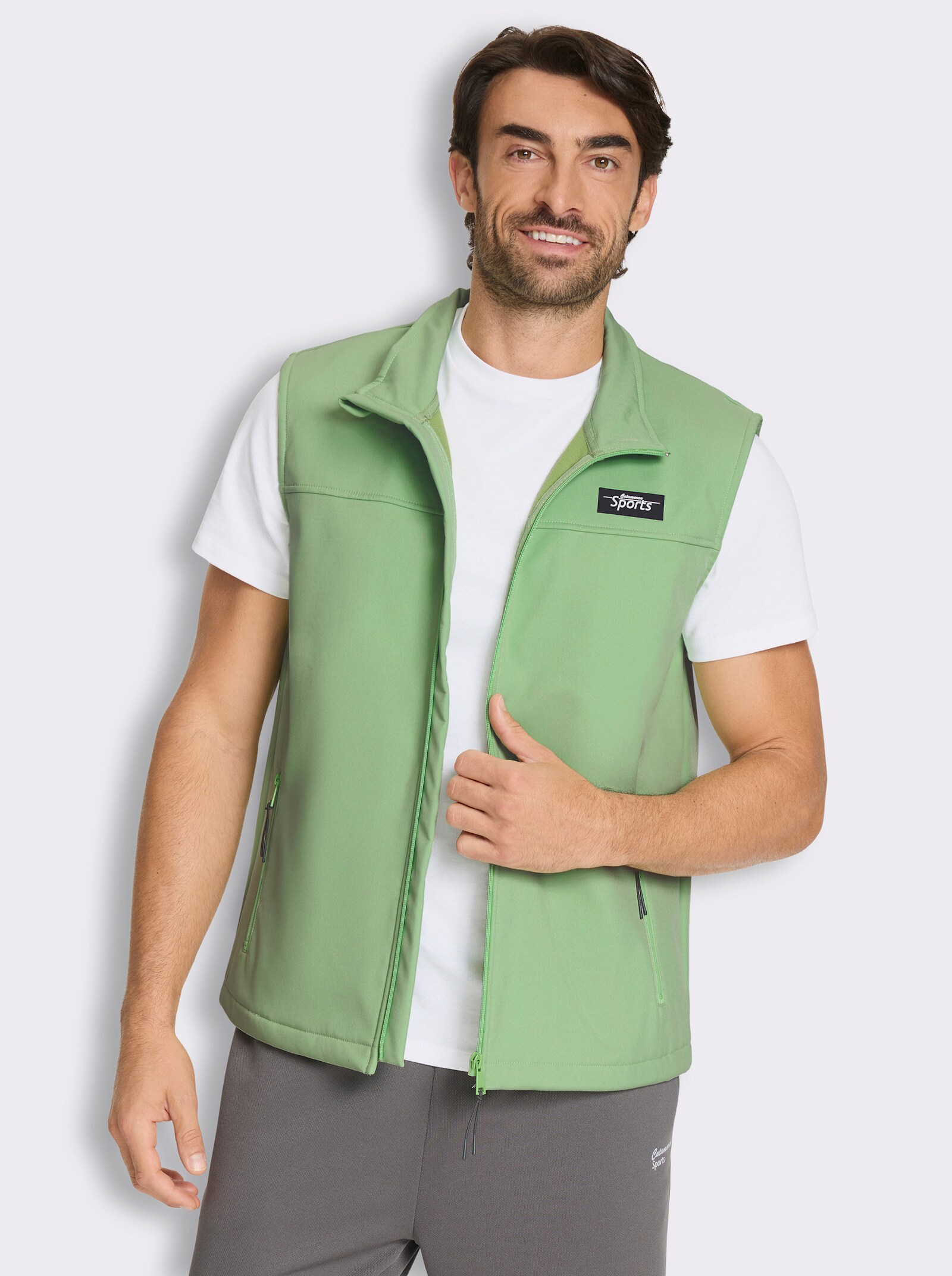 Catamaran Sports Softshellweste mit Reißverschluss-Taschen - reseda