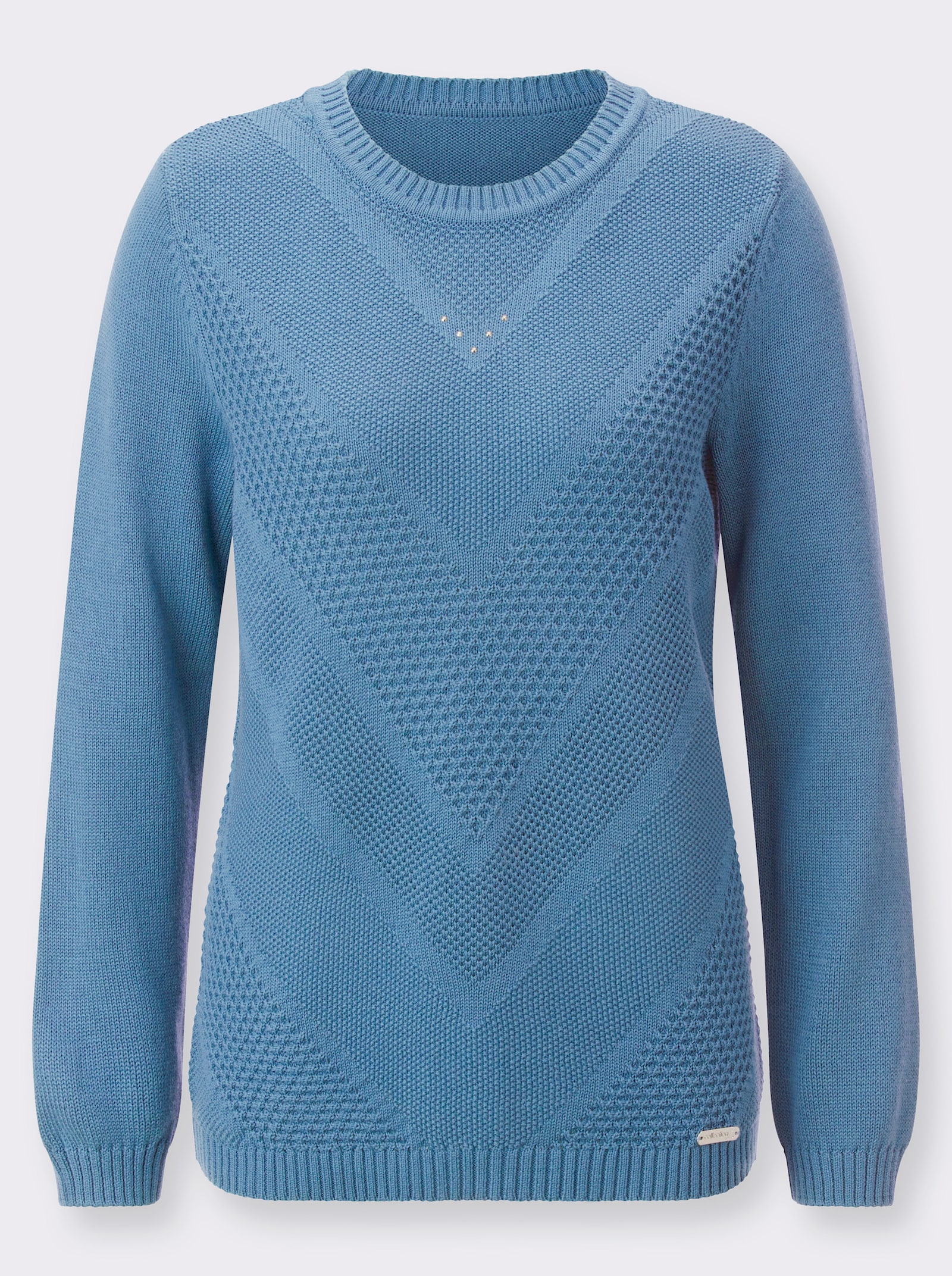 Pulóver, dlhé rukávy, aplikácia, kovové flitre - jemná modrá