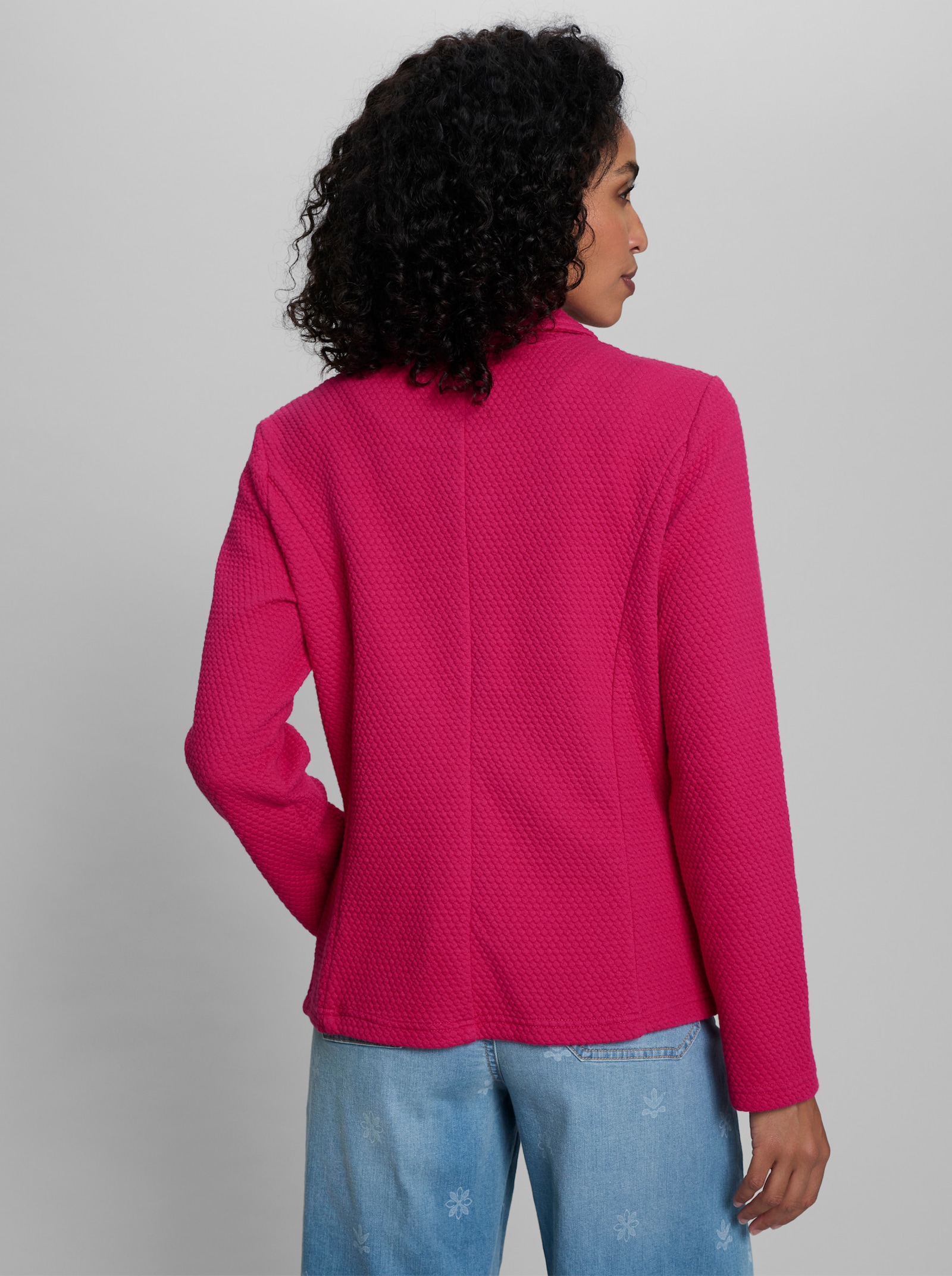 heine Blazer aus Waffelpikee - pink