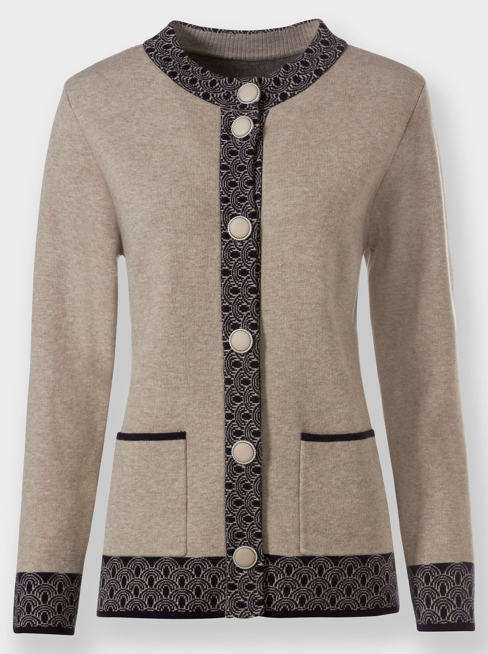 Strickjacke mit Modal-Anteil - sesam-meliert