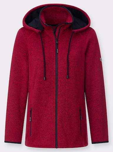 Fleecejacke - rot-meliert