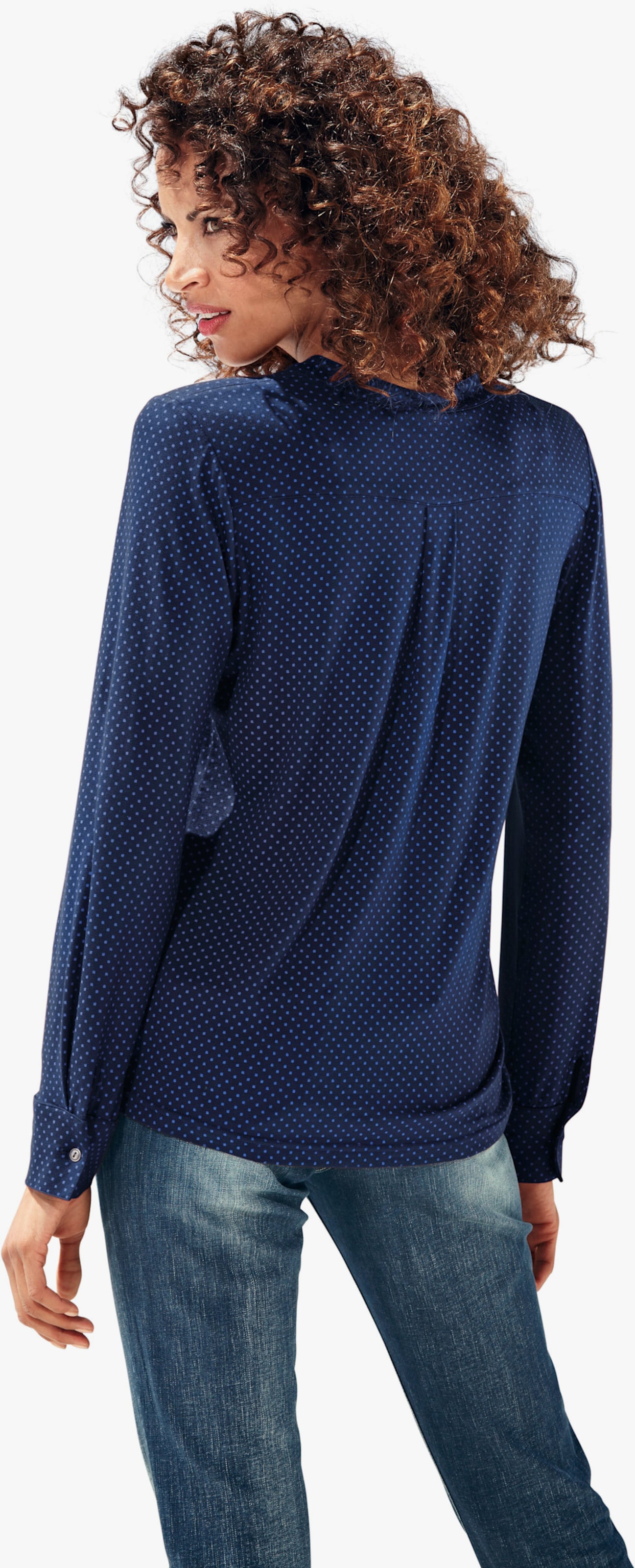 heine Blouseshirt met borstzakken - blauw