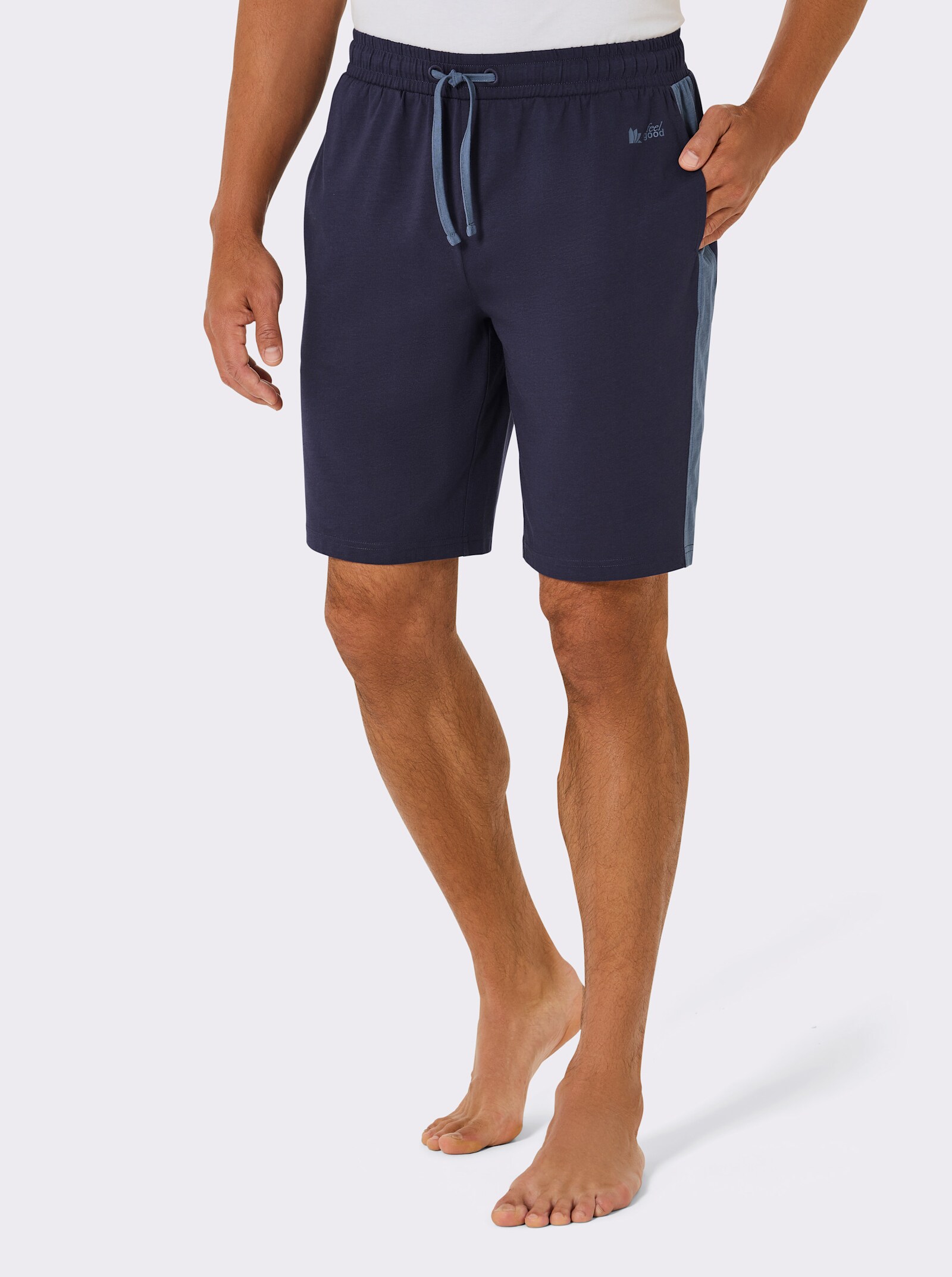 feel good Bermudas - marine-rauchblau + schwarz-anthrazit