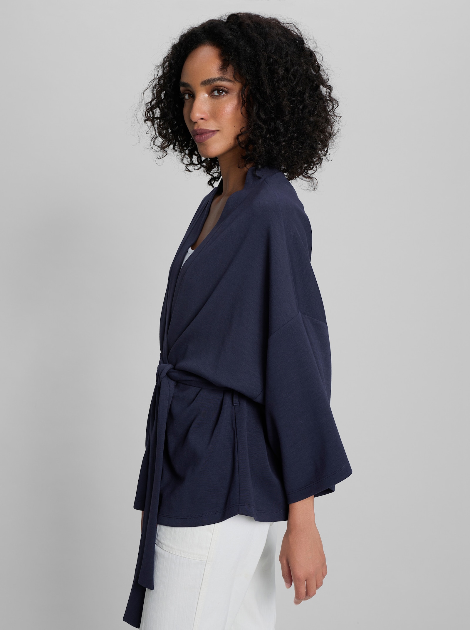 heine Shirtjacke im Kimono-Look - marine