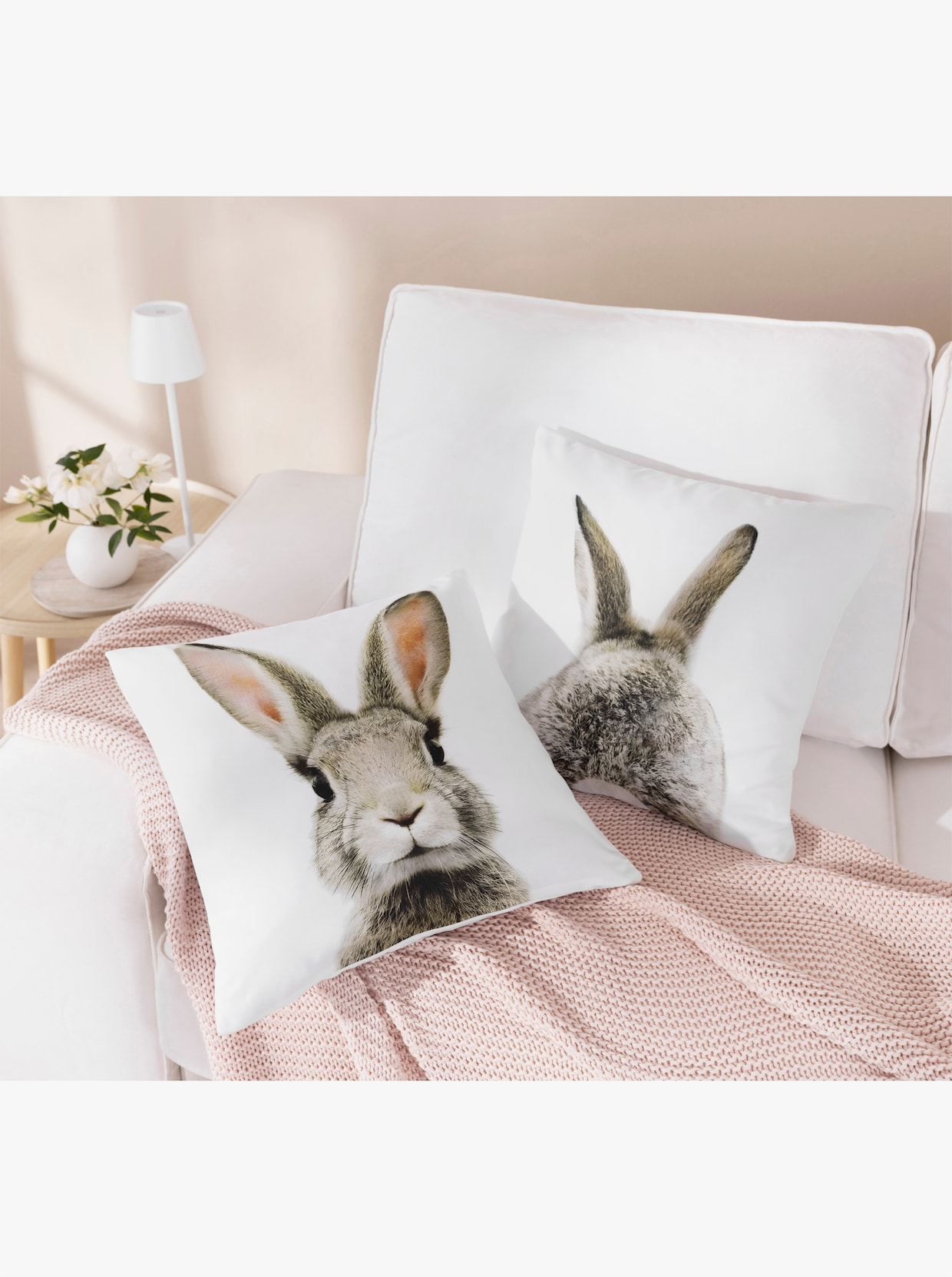 heine home Kissenhülle - weiß-braun