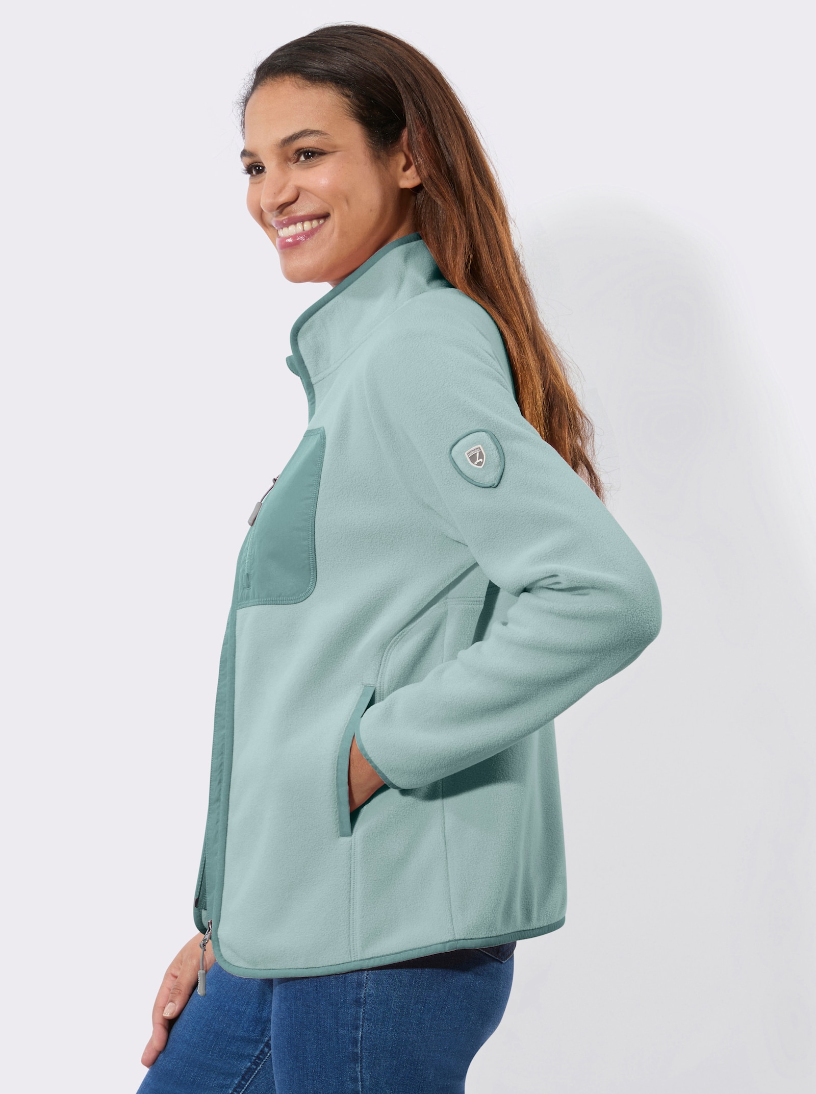 Fleecejacke mit Reißverschluss - kalkmint