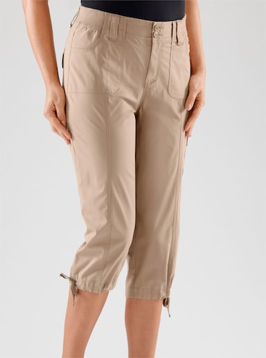 Caprihose mit weitenverstellbarem Saum - taupe