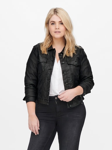 ONLY CARMAKOMA Lederimitatjacke - black detail:coated