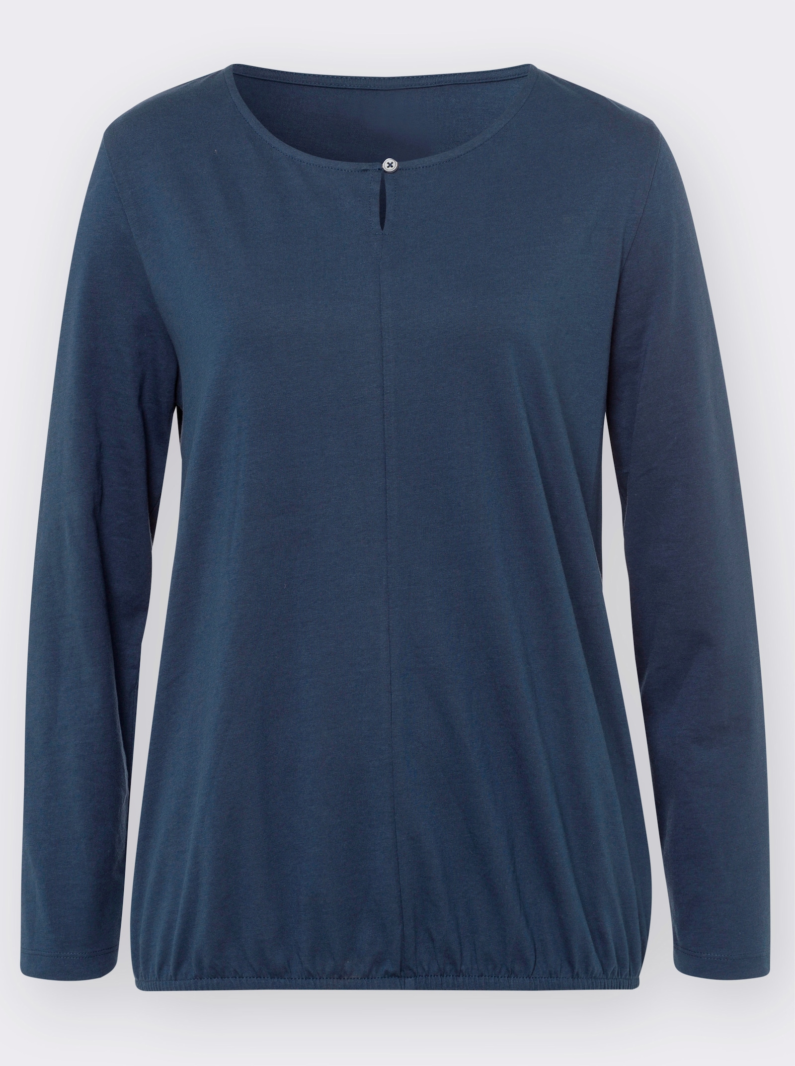 Langarmshirt mit elastischem Saum - dunkelblau