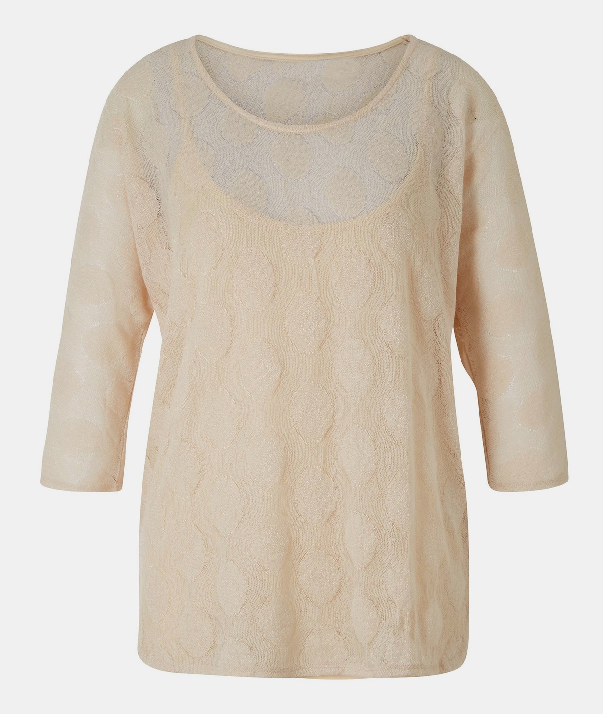 Linea Tesini Shirt met ronde hals - zand