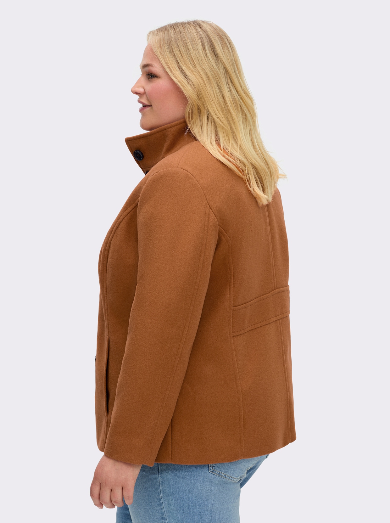 Jacke mit Schmuckknöpfen - cognac