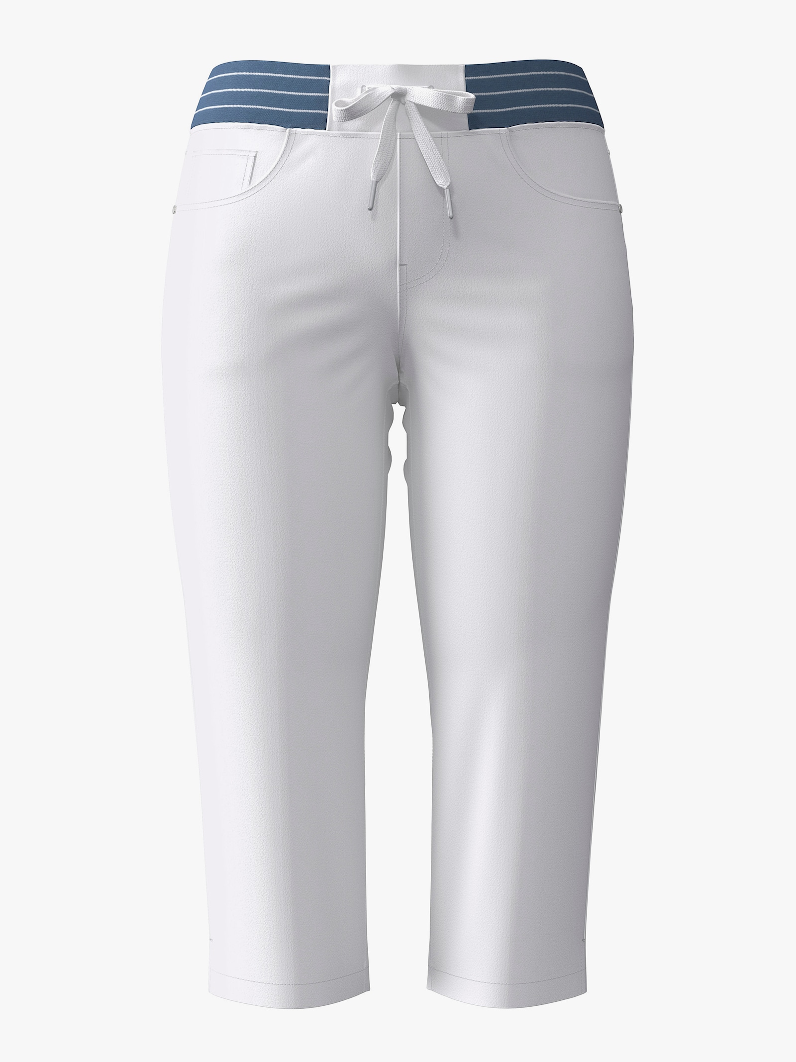 Capri-jeans met comfortband rondom - wit