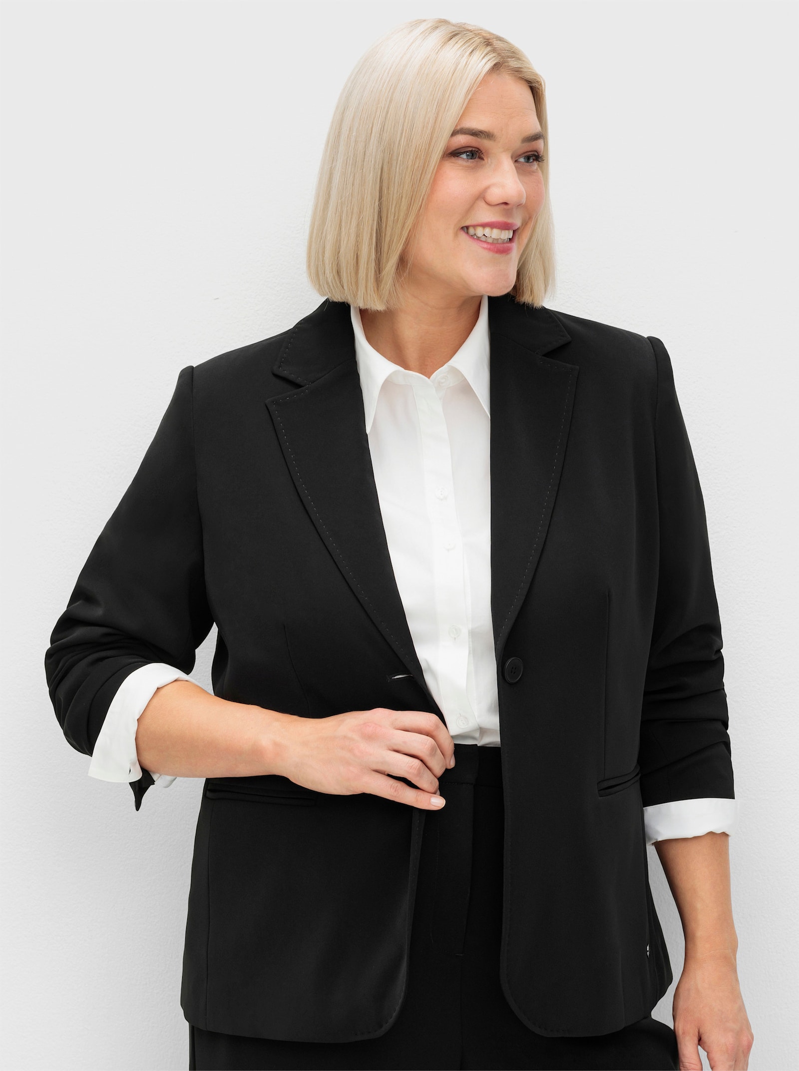 sheego Blazer met reverskraag - zwart