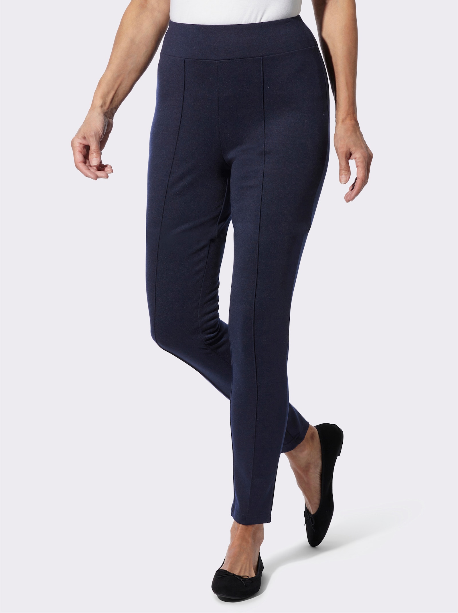 Freizeithose mit Biesenverzierung - marine