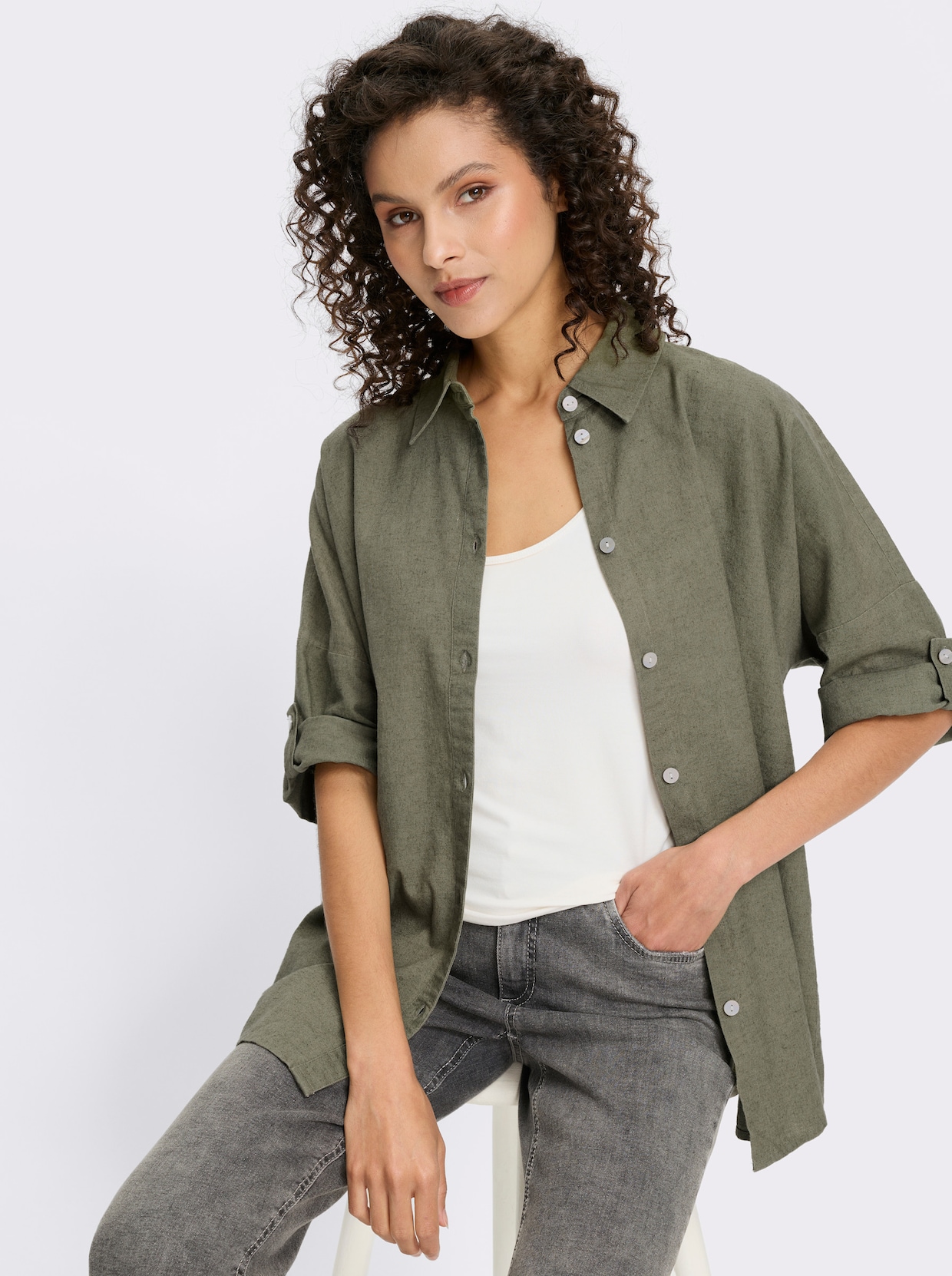 heine Leinenbluse - khaki