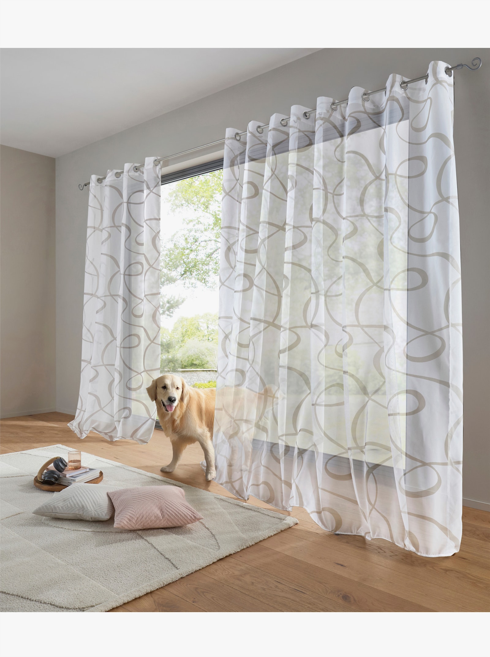 heine home Dekorační záclona - bílá-taupe