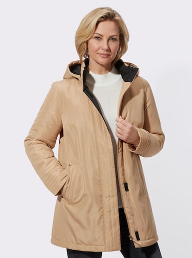 Longjacke mit Klett- und Reißverschluss - camel