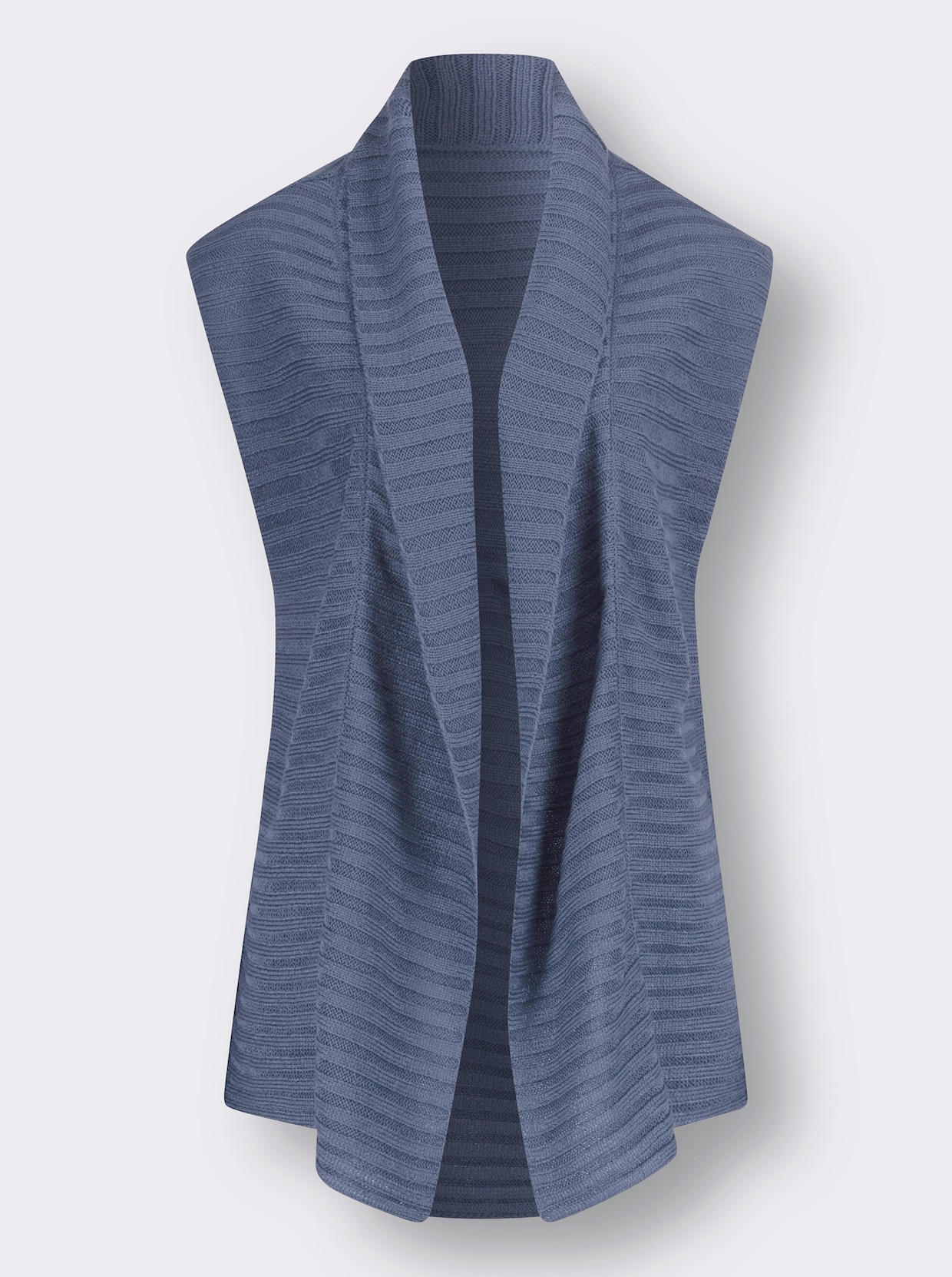 Pletená vesta - modrosivá