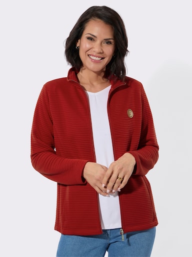 Shirtjacke aus modischem Jersey-Jacquard - rot