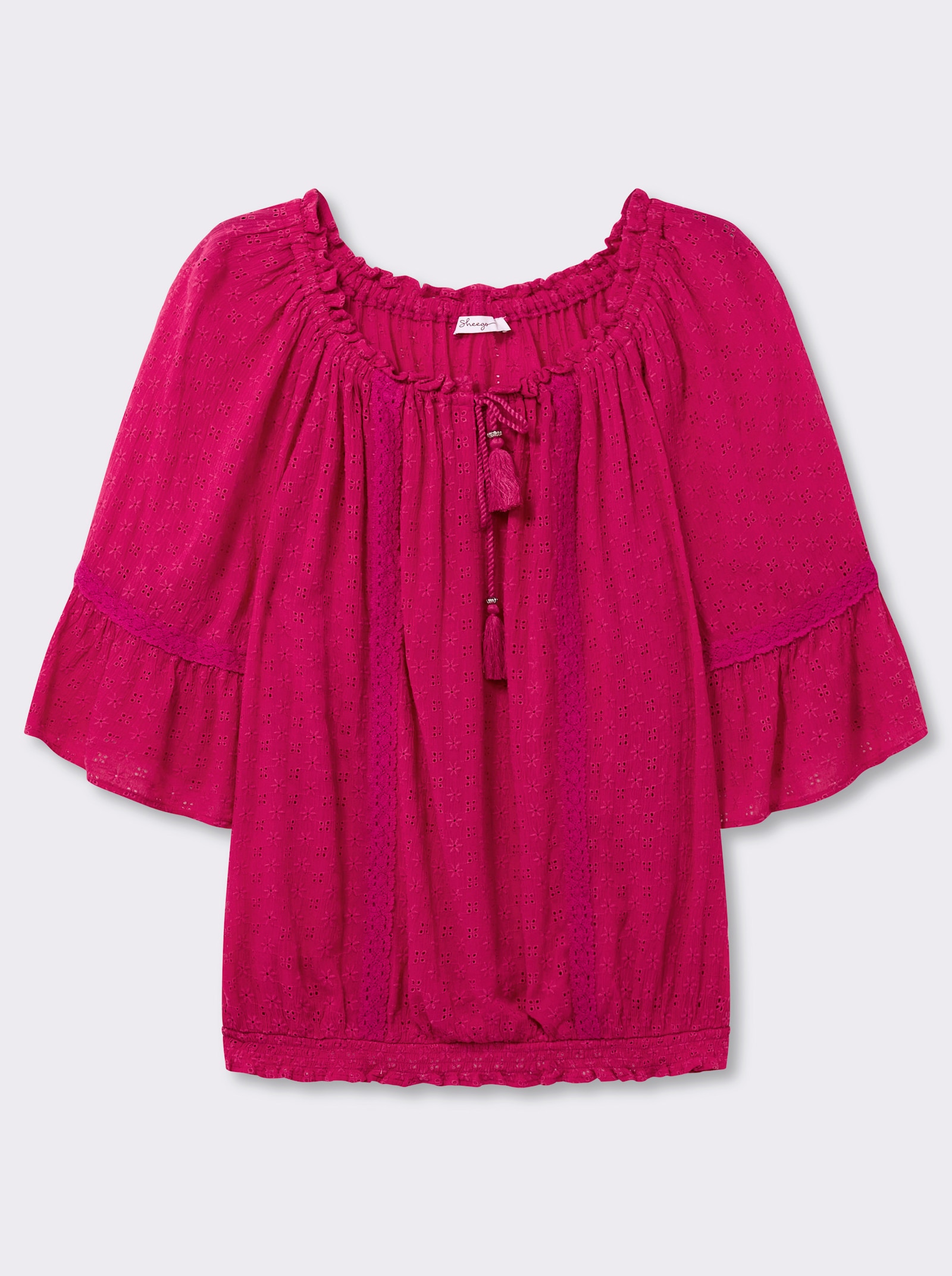 sheego by Joe Browns Tunika aus Lochstickerei - pink