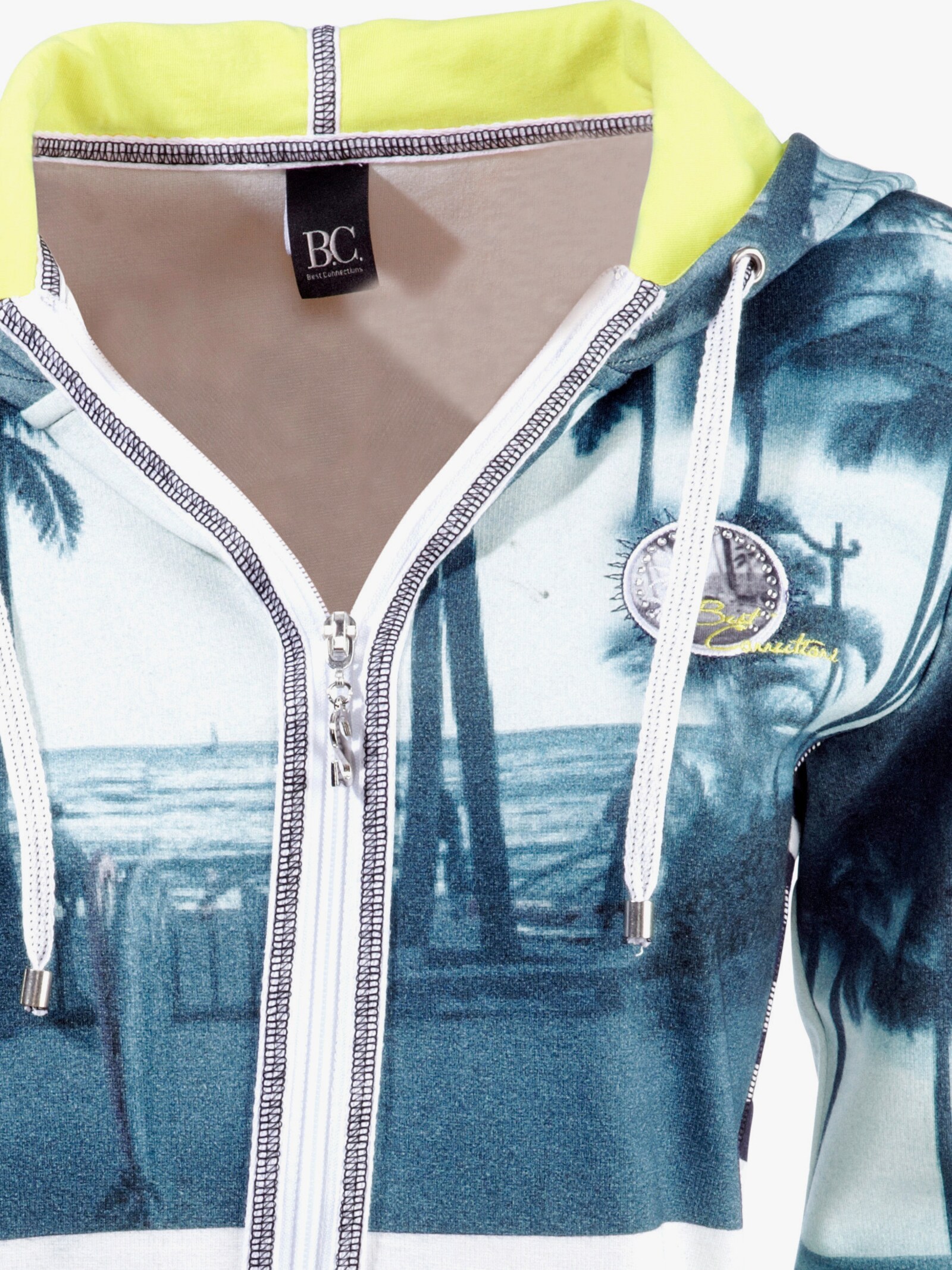 heine Shirtjasje met fotoprint - limoen