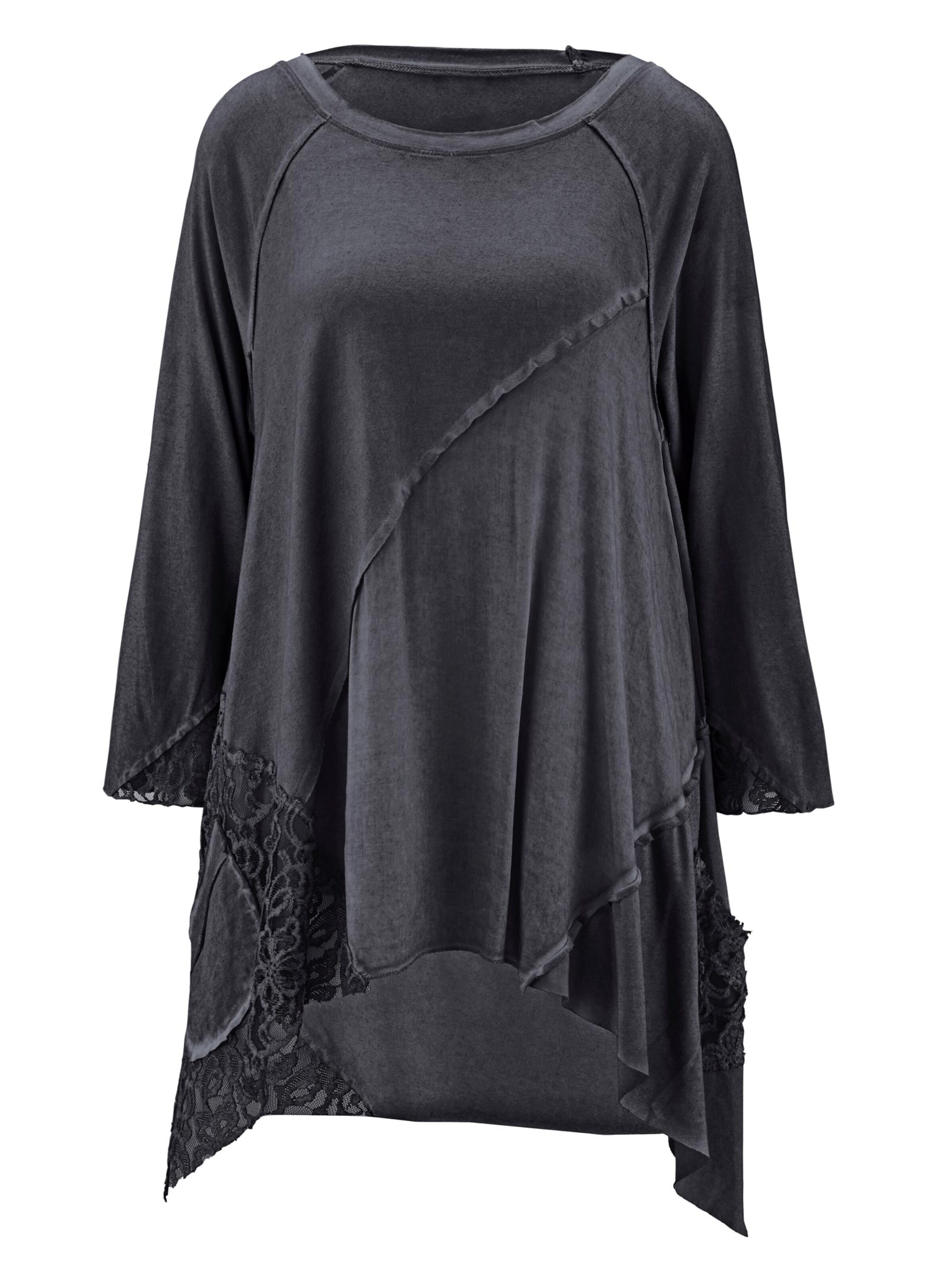 Damenmode Shirts Linea Tesini Rundhals-Shirt in schwarz 