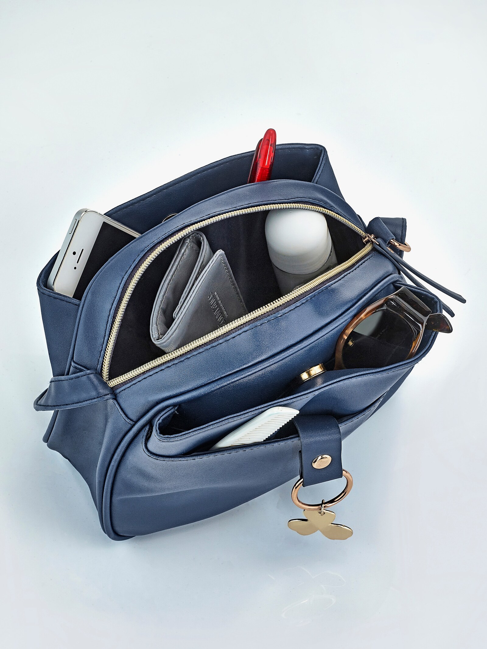 Handtasche mit Schal - bleu