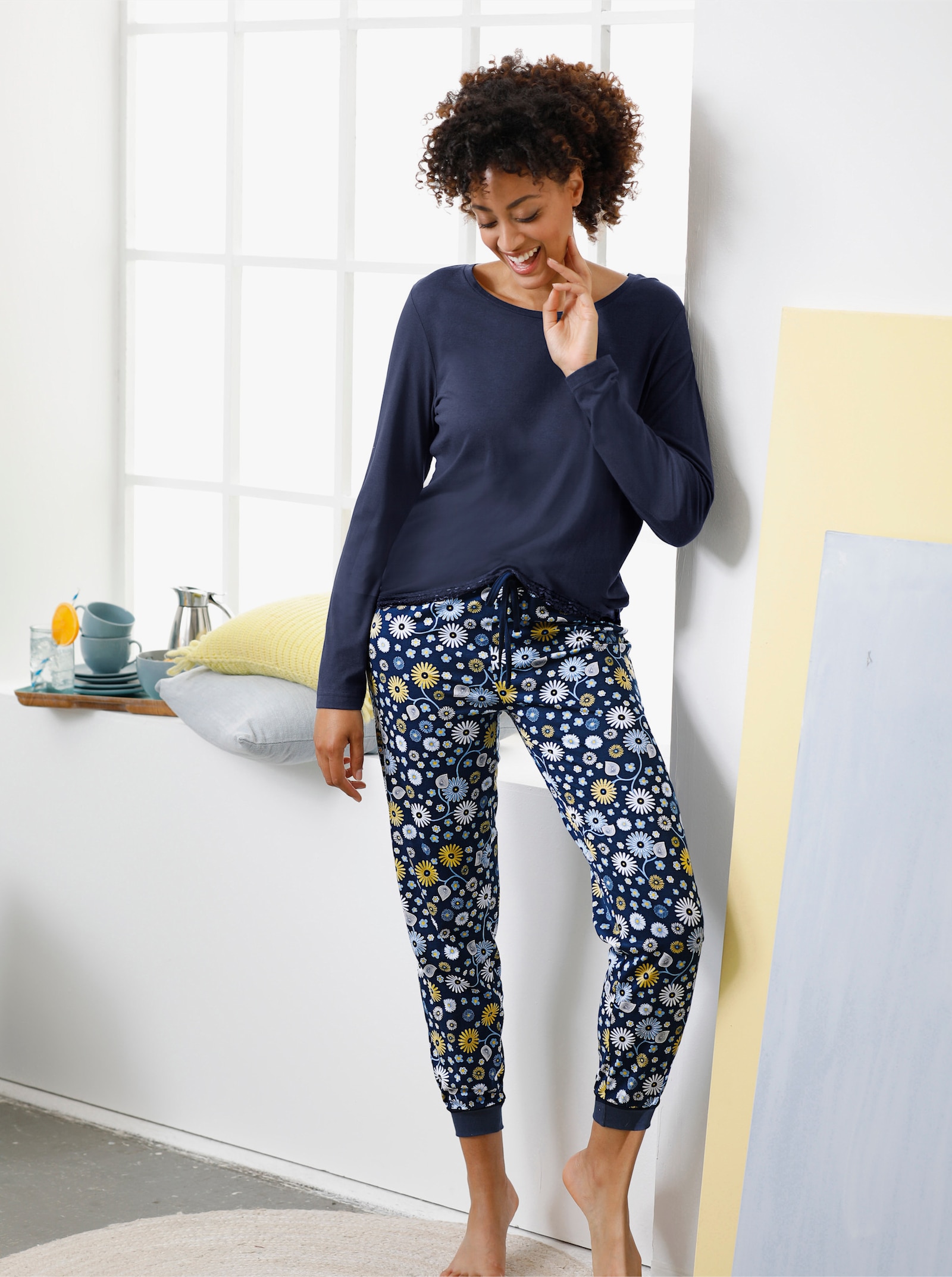 wäschepur Schlafanzug-Shirt - marine