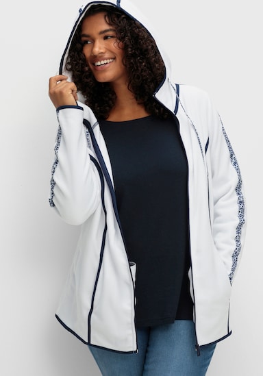 Fleecejacke - ecru-marine