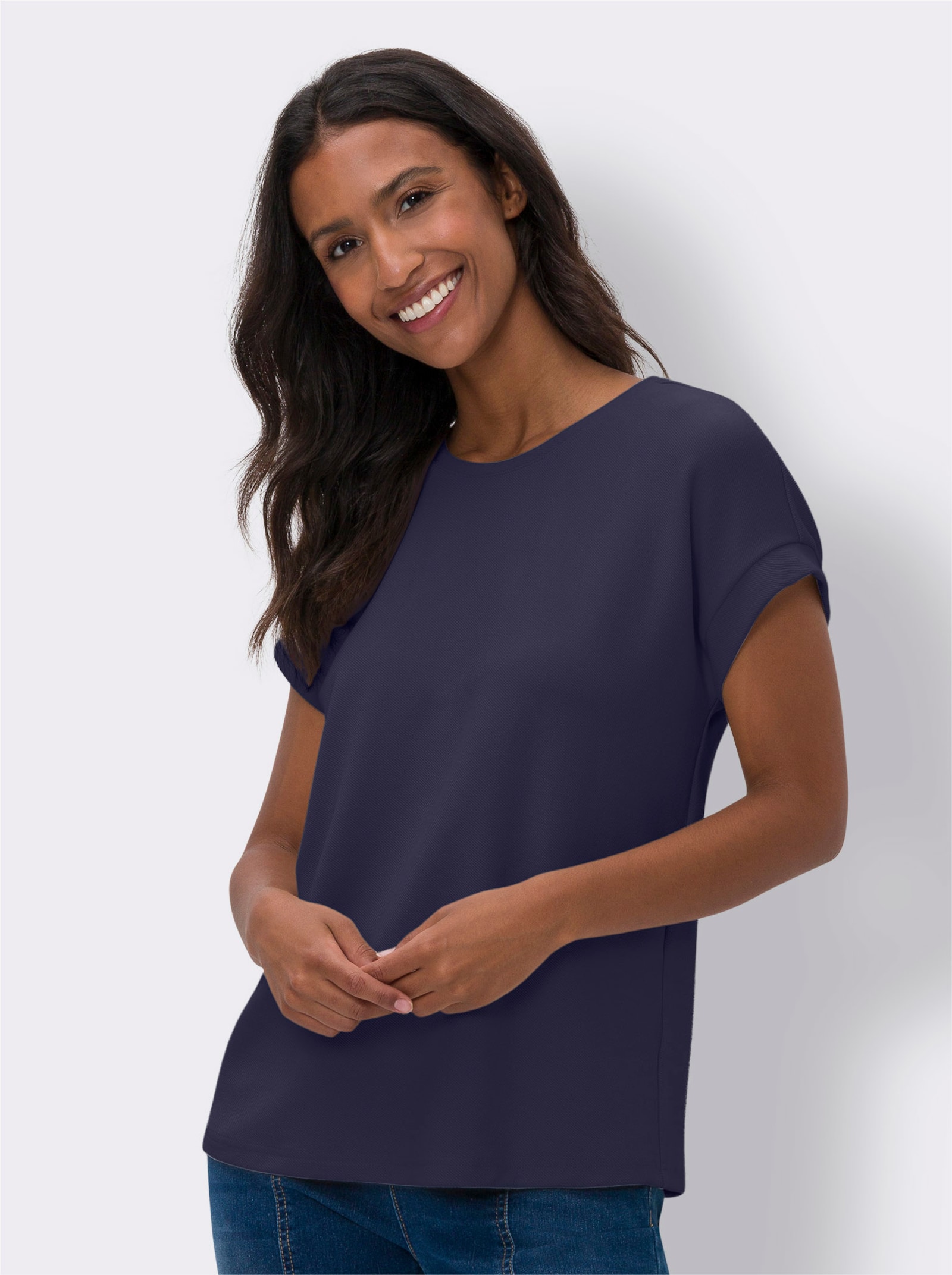 heine Sweatshirt aus Strukturware - marine