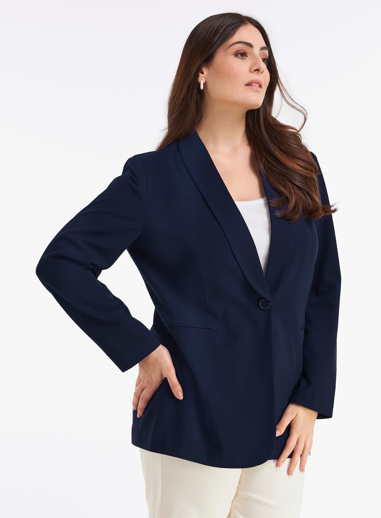 Blazer in langer Form - marine