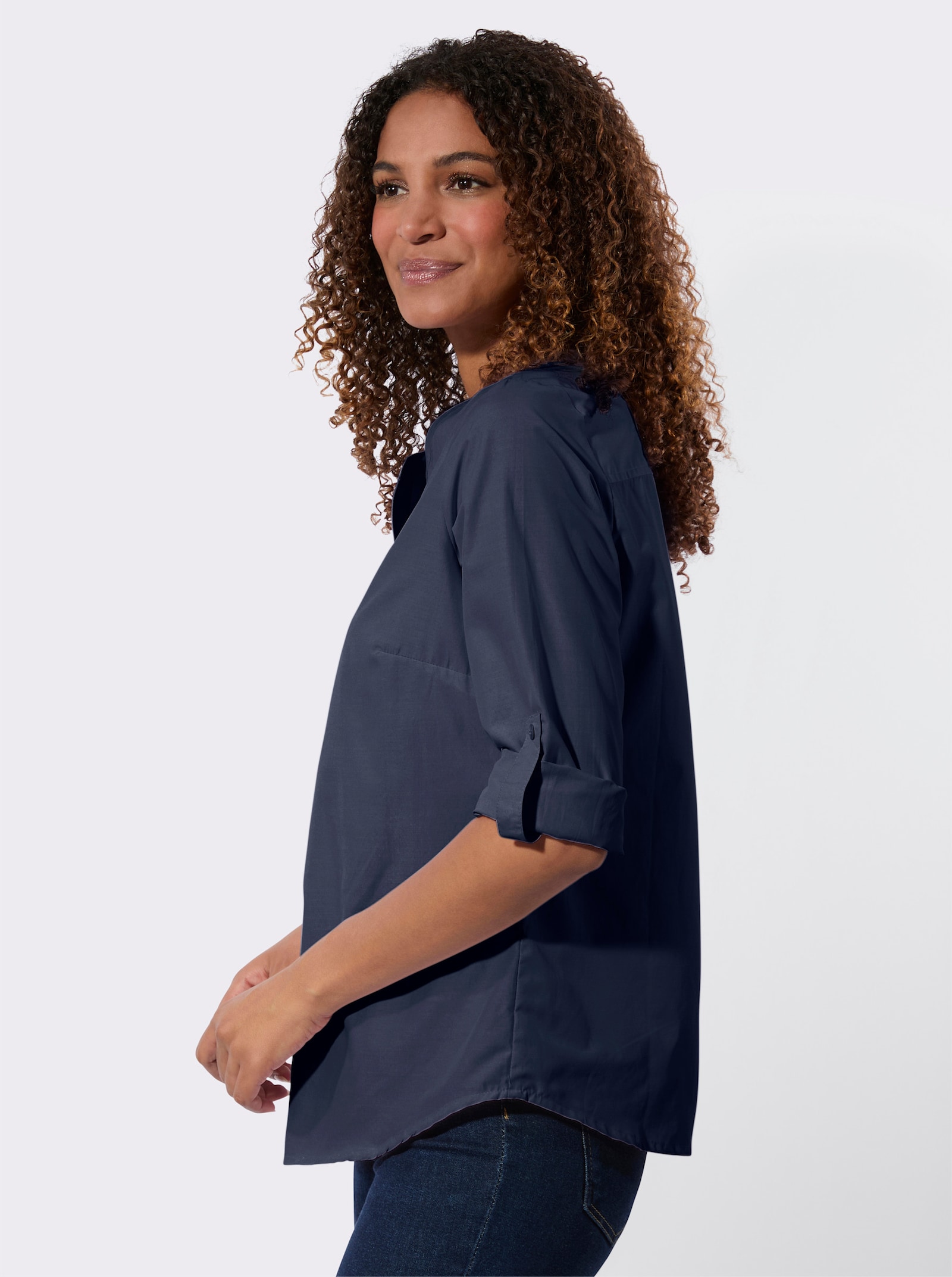 Tunika mit Kellerfalte hinten - marine