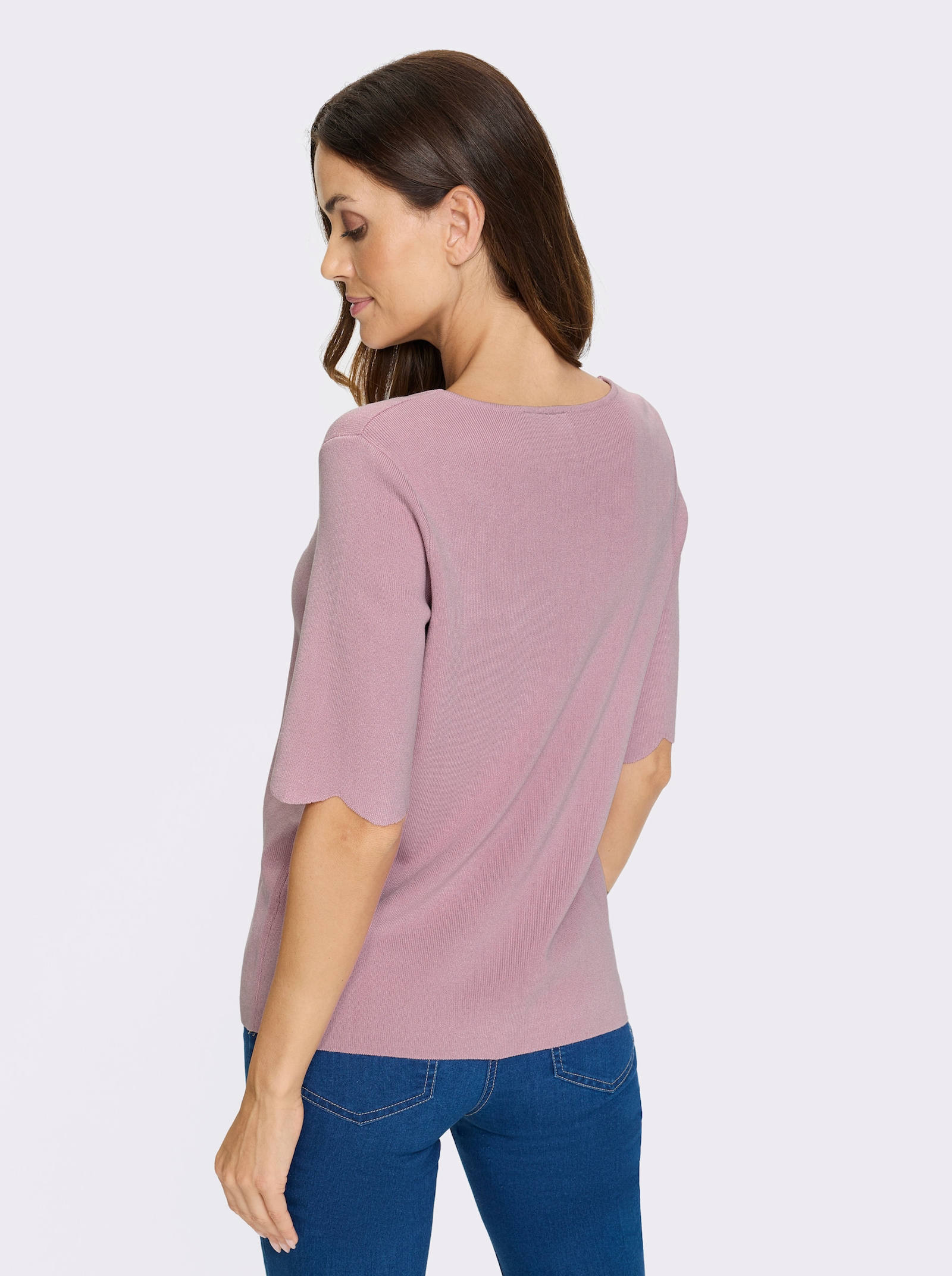 heine Feinstrickpullover mit Carré-Ausschnitt - rosé