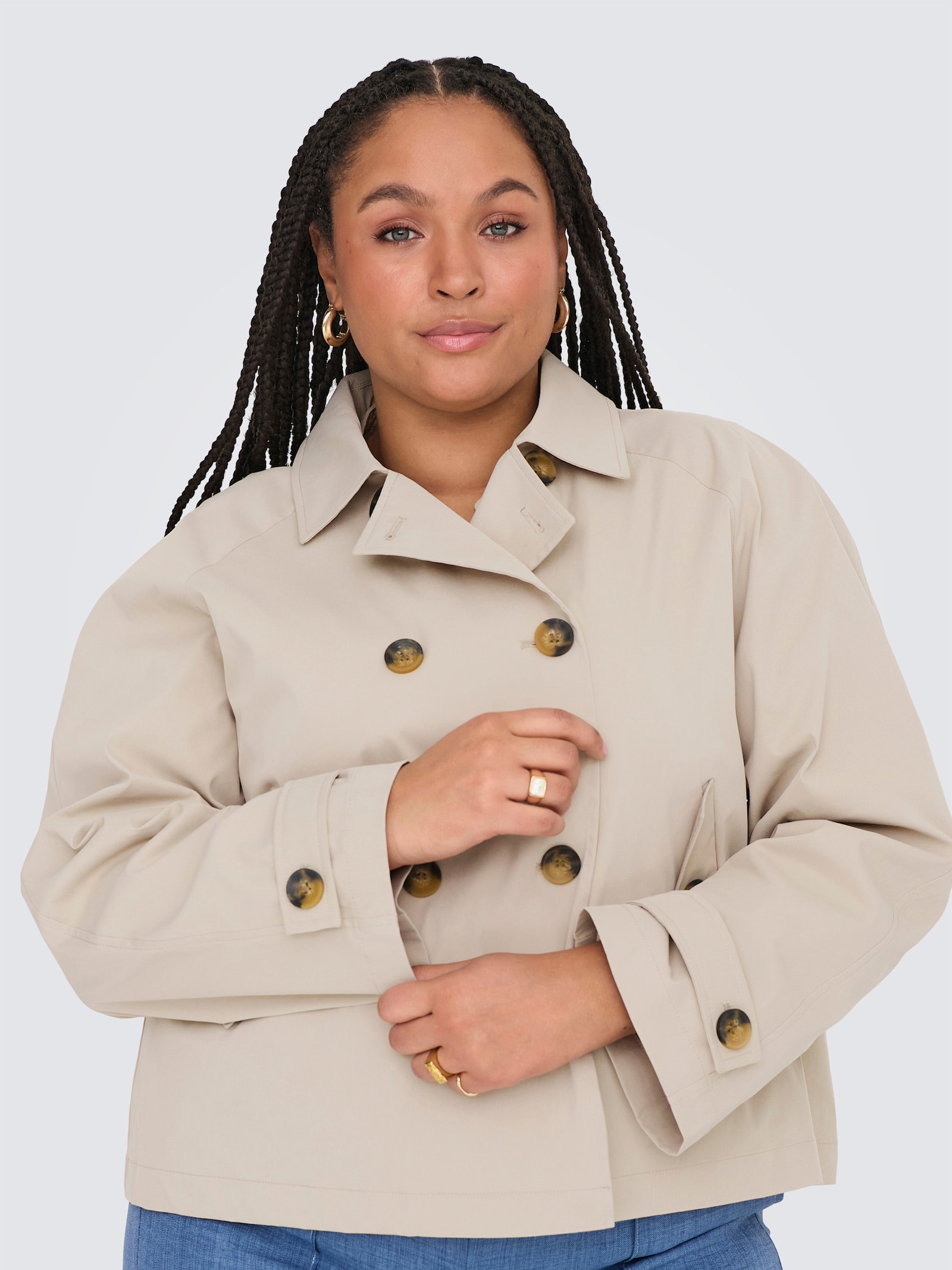 ONLY CARMAKOMA Kurzjacke - oxford tan