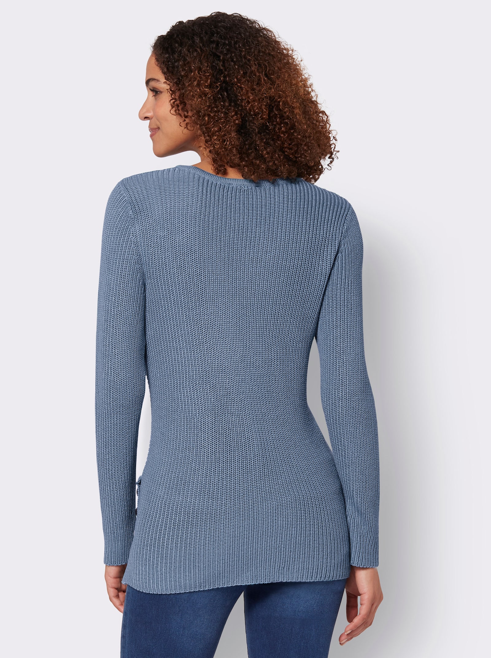 Pullover met ronde hals van onderhoudsarm materiaal - bleu